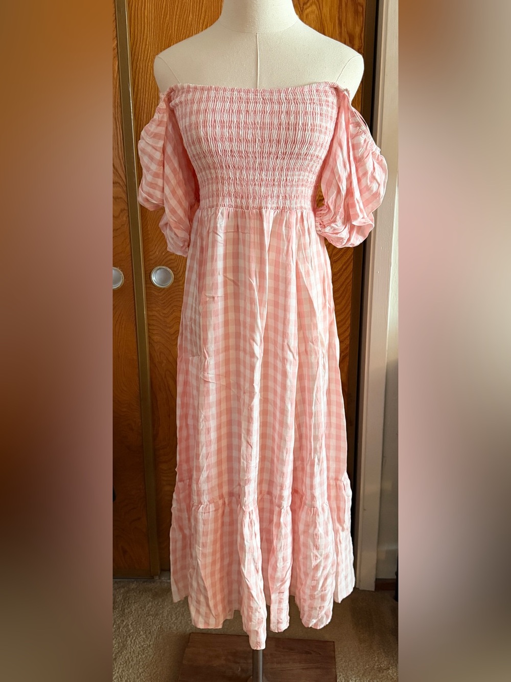 Reformation Rupert Dress in Pink Checkered - Picture 3 of 7